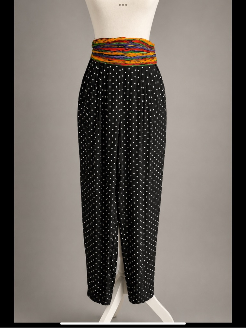 Vintage Platinum by Dorothy Schoelen Polka Dot Rayon Pants • Made in USA Size 6